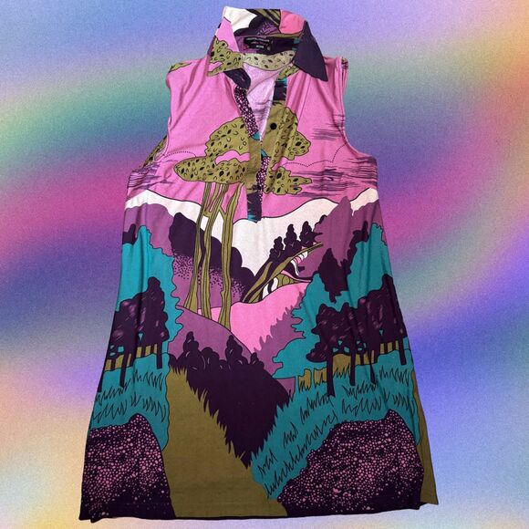 Size XXL Landscape Y2K Pink Girly Dress - Picture 1 of 4